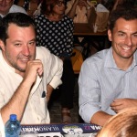 Foto Nicoloro G.   31/07/2022   Cervia ( RA  )   Festa della Lega Romagna. nella foto Matteo Salvini con Jacopo Morrone segretario della Lega Romagna.