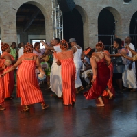 Foto Nicoloro G.  08/06/2014   Ravenna    Terza ed ultima giornata dell' ottava edizione del       " Festival delle Culture " che quest' anno affronta le tematiche della partecipazione, della convivenza e dell' incontro, per un arricchimento collettivo. nella foto un gruppo di donne nigeriane interculturali presentano danze tradizionali.