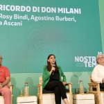 Foto Nicoloro G.   07/09/2023   Ravenna   Festa Nazionale dell' Unita'.  nella foto da sinistra Agostino Burberi, Anna Ascani e Rosy Bindi.