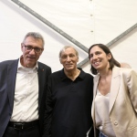 06/09/2023   Ravenna   Festa Nazionale dell' Unita'.  nella foto da sinistra Maurizio Landini, don Luigi Ciotti e Elly Schlein.