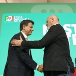 Foto Nicoloro G.   09/09/2023   Ravenna   Festa Nazionale dell' Unita'.  nella foto Giuseppe Conte e Stefano Bonaccini.