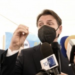 25/08/2021   Ravenna    Visita in citta' del presidente del M5S in vista delle amministrative di ottobre. nella foto il presidente del M5S Giuseppe Conte.