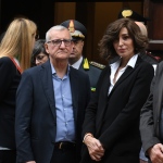 24/05/2023   Localita' San Pancrazio - Russi ( Ravenna ).   Si sono svolti nella Pieve di San Pancrazio i funerali di Stato di due delle 15 vittime accertate in seguito all' alluvione che ha colpito le zone del ravennate. nella foto il prefetto Castrese de Rosa e la ministra Anna Maria Bernini.