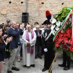 Foto Nicoloro G.   24/05/2023   Localita' San Pancrazio - Russi ( Ravenna ).   Si sono svolti nella Pieve di San Pancrazio i funerali di Stato di due delle 15 vittime accertate in seguito all' alluvione che ha colpito le zone del ravennate. nella foto i tre figli delle vittime danno l' estremo saluto ai loro cari defunti.