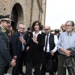 Foto Nicoloro G.   24/05/2023   Localita' San Pancrazio - Russi ( Ravenna ).   Si sono svolti nella Pieve di San Pancrazio i funerali di Stato di due delle 15 vittime accertate in seguito all' alluvione che ha colpito le zone del ravennate. nella foto la ministra Anna Maria Bernini.