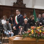 Foto Nicoloro G.   29/03/2023   Bagnacavallo   (RA)   Si sono svolti oggi i funerali dell' attore Ivano Marescotti. nella foto il sindaco di Ravenna Michele de Pascale.