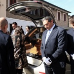 Foto Nicoloro G.   29/03/2023   Bagnacavallo   (RA)   Si sono svolti oggi i funerali dell' attore Ivano Marescotti. nella foto l' ultimo saluto della moglie Erika Leonelli.