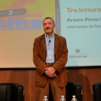 Foto Nicoloro G.   16/11/2014   Milano     Serata dedicata ai tre anni dell' inserto domenicale del Corriere della Sera " La Lettura ". nella foto lo scrittore spagnolo Arturo Perez-Reverte.