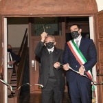 15/05/2021   Ravenna  Inaugurazione del Museo Dante alla presenza del ministro dell' Istruzione. nella foto il tradizionale taglio del nastro da parte del ministro Patrizio Bianchi e il sindaco Michele de Pascale.