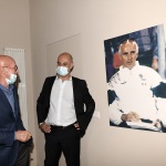 Foto Nicoloro G.   02/09/2021   Fusignano ( Ra )   Inaugurazione della mostra dedicata ad Arrigo Sacchi dal titolo  ' Oltre il sogno. L' emozione del calcio totale di Arrigo Sacchi '. nella foto Arrigo Sacchi, a sinistra, col sindaco di Fusignano Nicola Pasi.