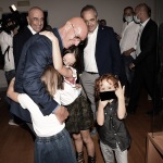 Foto Nicoloro G.   02/09/2021   Fusignano ( Ra )   Inaugurazione della mostra dedicata ad Arrigo Sacchi dal titolo  ' Oltre il sogno. L' emozione del calcio totale di Arrigo Sacchi '. nella foto Arrigo Sacchi con i tre nipotini.