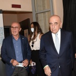 02/09/2021   Fusignano ( Ra )   Inaugurazione della mostra dedicata ad Arrigo Sacchi dal titolo  ' Oltre il sogno. L' emozione del calcio totale di Arrigo Sacchi '. nella foto Arrigo Sacchi e Adriano Galliani.