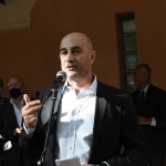 Foto Nicoloro G.   02/09/2021   Fusignano ( Ra )   Inaugurazione della mostra dedicata ad Arrigo Sacchi dal titolo  ' Oltre il sogno. L' emozione del calcio totale di Arrigo Sacchi '. nella foto il sindaco di Fusignano Nicola Pasi.