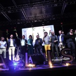 Foto Nicoloro G.   01/08/2021   Ravenna   22° edizione de La Milanesiana che per il secondo anno consecutivo sbarca in Emilia-Romagna e fa tappa a Ravenna. nella foto tutti i partecipanti alla serata sul palco con la rosa de La Milanesiana.