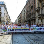 Foto Nicoloro G.   29/06/2019  Milano   Manifestazione con corteo del Gay Pride. nella foto striscioni lungo il corteo.
