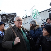 Foto Nicoloro G. 22/01/2012 Milano Manifestazione con corteo della Lega Nord contro il governo Monti. nella foto Mario Borghezio
