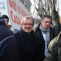 Foto Nicoloro G. 22/01/2012 Milano Manifestazione con corteo della Lega Nord contro il governo Monti. nella foto Roberto Maroni
