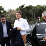 Foto Nicoloro G.   27/09/2021   Ravenna   Il leader di Italia Viva e' in citta' per presentare il suo libro e sostenere la lista Ravenna in Campo, che a lui fa riferimento e che appoggia l' elezione a sindaco del candidato del Centrosinistra. nella foto Matteo Renzi e Roberto Fagnani, capolista alle amministrative per la lista Ravenna in Campo.