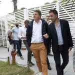 Foto Nicoloro G.   27/09/2021   Ravenna   Il leader di Italia Viva e' in citta' per presentare il suo libro e sostenere la lista Ravenna in Campo, che a lui fa riferimento e che appoggia l' elezione a sindaco del candidato del Centrosinistra. nella foto Matteo Renzi e Roberto Fagnani, capolista alle amministrative per la lista Ravenna in Campo.