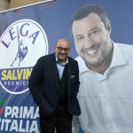 Foto Nicoloro G.   24/09/2021   Ravenna   Intervento del leader della Lega nella campagna elettorale per le amministrative del 3 e 4 ottobre 2021. nella foto il candidato sindaco Filippo Donati della lista civica Viva Ravenna appoggiato dalla Lega e da Fratelli d\' Italia.