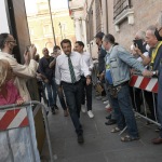 Foto Nicoloro G.   24/09/2021   Ravenna   Intervento del leader della Lega nella campagna elettorale per le amministrative del 3 e 4 ottobre 2021. nella foto Matteo Salvini al suo arrivo nella piazza del comizio.