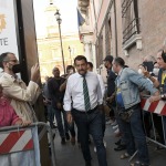 Foto Nicoloro G.   24/09/2021   Ravenna   Intervento del leader della Lega nella campagna elettorale per le amministrative del 3 e 4 ottobre 2021. nella foto Matteo Salvini al suo arrivo nella piazza del comizio.