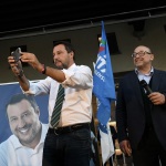 Foto Nicoloro G.   24/09/2021   Ravenna   Intervento del leader della Lega nella campagna elettorale per le amministrative del 3 e 4 ottobre 2021. nella foto Matteo Salvini e Filippo Donati, candidato sindaco della lista civica Viva Ravenna appoggiato da Lega e FdI.