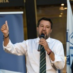 Foto Nicoloro G.   24/09/2021   Ravenna   Intervento del leader della Lega nella campagna elettorale per le amministrative del 3 e 4 ottobre 2021. nella foto il segretario della Lega Matteo Salvini.