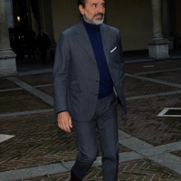 Foto Nicoloro G. 27/01/2014   Milano  17° edizione del premio " L' Altropallone ". nella foto il commissario della nazionale di calcio Cesare Prandelli, premiato, al suo arrivo.