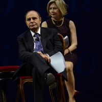 Foto Nicoloro G.  29/11/2015   Ravenna   44° edizione del Premio Guidarello per il Giornalismo d' Autore organizzato da Confindustria Ravenna. nella foto Bruno Vespa e Margherita Ghinassi che hanno condotto la serata.