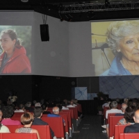 Foto Nicoloro G. 18/06/2011 Riccione (RN) Ultima giornata di incontri e dibattiti e serata di premiazioni della XVII edizione del ” Premio Ilaria Alpi per il giornalismo televisivo “. nella foto Luciana Alpi sul grande schermo in diretta telefonica