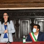 Foto Nicoloro G.   15/09/2020   Ravenna   Con l' intervento della ministra dell' Istruzione si e' svolta la presentazione dei progetti scolastici dedicati a Dante, in occasione del 700° anno dalla morte del Sommo Poeta. nella foto la ministra Lucia Azzolina e il sindaco di Ravenna Michele de Pascale.