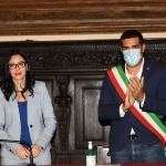 Foto Nicoloro G.   15/09/2020   Ravenna   Con l' intervento della ministra dell' Istruzione si e' svolta la presentazione dei progetti scolastici dedicati a Dante, in occasione del 700° anno dalla morte del Sommo Poeta. nella foto la ministra Lucia Azzolina e il sindaco di Ravenna Michele de Pascale.