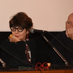 Foto Nicoloro G.   04/11/2022   Bologna   Presentazione del film di Elisabetta Sgarbi ' Nino Migliori. Viaggio intorno alla mia stanza '. nella foto Elisabetta Sgarbi e Stefano Bonaccini.