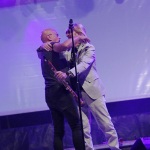 17/07/2022  Gatteo Mare  ( FC )   Quinta tappa de ' La Milanesiana ' in Emilia-Romagna. nella foto il cantante e scrittore Enrico Ruggeri, a sinistra, e il musicista Moreno ' il biondo ' Conficconi.