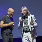 17/07/2022  Gatteo Mare  ( FC )   Quinta tappa de ' La Milanesiana ' in Emilia-Romagna. nella foto il cantante e scrittore Enrico Ruggeri, a sinistra, e il musicista Moreno ' il biondo ' Conficconi.