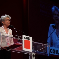 Foto Nicoloro G. 06/05/2014  Rimini   Si è aperto ufficialmente il 17° Congresso della CGIL. nella foto il segretario generale della Confederazione Europea dei Sindacati Bernadette Sègol.