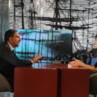 Foto Nicoloro G. 22/10/2010 Milano, Puntata della trasmissione " Invasioni barbariche "  su La7 e condotta da Daria Bignardi. nella foto Ignazio La Russa – Daria Bignardi