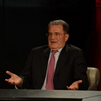 Foto Nicoloro G.  03/05/2015  Milano   Trasmissione televisiva su Rai 3 " Che tempo che fa ". nella foto il professore Romano Prodi.