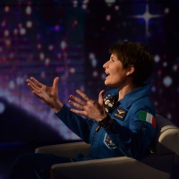 Foto Nicoloro G.   18/10/2015    Milano   Trasmissione televisiva su Rai 3 ' Che tempo che fa '. nella foto l' astronauta Samantha Cristoforetti.