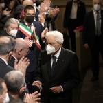 Foto Nicoloro G.   28/07/2022   Ravenna   Nella ricorrenza del centenario dell' assalto fascista alla Federazione delle Cooperative di Ravenna cerimonia alla presenza del Presidente della Repubblica. nella foto il Presidente Sergio Mattarella saluta i presenti alla cerimonia.