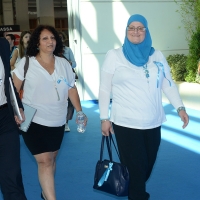 Foto Nicoloro G. 23/08/2017 Rimini Quarta giornata della 38° edizione del Meeting di Rimini che quest' anno ha come tema ' Quello che tu erediti dai tuoi padri, riguadagnatelo, per possederlo”. nella foto da sinistra Alisa Eshet Moses e Ghadir Hani esponenti del Movimento Women Wage Peace.