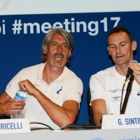 Foto Nicoloro G. 23/08/2017 Rimini Quarta giornata della 38° edizione del Meeting di Rimini che quest\' anno ha come tema \' Quello che tu erediti dai tuoi padri, riguadagnatelo, per possederlo”. nella foto Moreno Torricelli, campione di calcio, a sinistra, e Giacomo Sintini, campione di pallavolo.