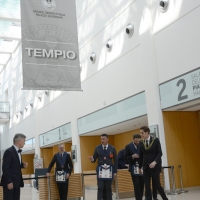 Foto Nicoloro G. 07/04/2017 Rimini Il Grande Oriente d\' Italia ( GOI ) celebra i 300 anni di Massoneria nell\' ambito dell\' annuale assemblea della Gran Loggia che riunisce tutte le Logge d\' Italia. Il tema di questa edizione e\' \' La memoria del passato. Le radici nel futuro \'. nella foto l\' ingresso al Tempio dove si svolgono i lavori rituali.