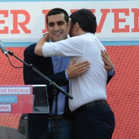 Foto Nicoloro G. 03/06/2016 Ravenna Chiusura campagna elettorale amministrative del PD a Ravenna con l' intervento del presidente del Consiglio. nella foto il presidente del Consiglio Matteo Renzi e il candidato sindaco Michele De Pascale.