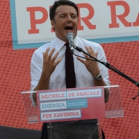 Foto Nicoloro G. 03/06/2016 Ravenna Chiusura campagna elettorale amministrative del PD a Ravenna con l\' intervento del presidente del Consiglio. nella foto l\' intervento del premier Matteo Renzi.