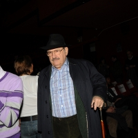 Foto Nicoloro G. 29/02/2016 Milano Panoramica di foto d' archivio di Umberto Eco. nella foto Umberto Eco al teatro Smeraldo per la manifestazione di ' Giustizia e Libertà ' del 12/03/2012 dal titolo ' Dissociarsi per ricordare. Dipende da noi '.