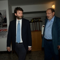 Foto Nicoloro G. 29/02/2016 Milano Panoramica di foto d' archivio di Umberto Eco. nella foto Umberto Eco con il ministro Dario Franceschini al teatro Grassi per la serata della Milanesiana del 22/06/2015.