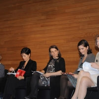 Foto Nicoloro G. 17/01/2011 Milano Presentazione per iniziativa della rivista ” Elle Italia ” del libro bianco con 15 proposte concrete per migliorare la vita delle donne. nella foto Emma Bonino – Chiara Bisconti – Alessandra Perrazzelli – Letizia Moratti
