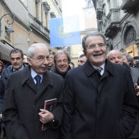 Foto Nicoloro G. 07/01/2011 Reggio Emilia Primo appuntamento ufficiale per i 150 anni dell’ Unita’ d’ Italia alla presenza del capo dello Stato. nella foto Giuliano Amato e Romano Prodi